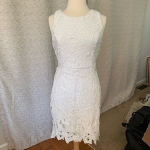 Astr White Floral Lace Mini Dress
